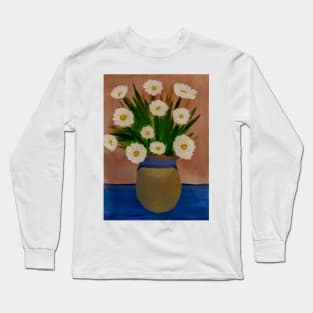 white daisy's in a gold vas Long Sleeve T-Shirt